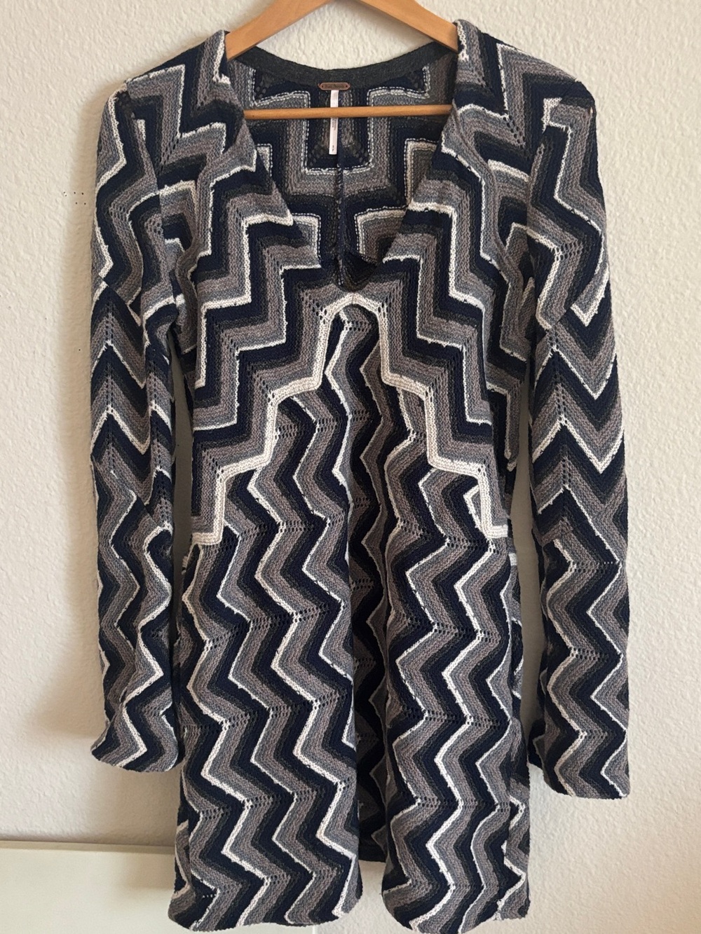 Free people Rhiannon wool chevron sweater dress
